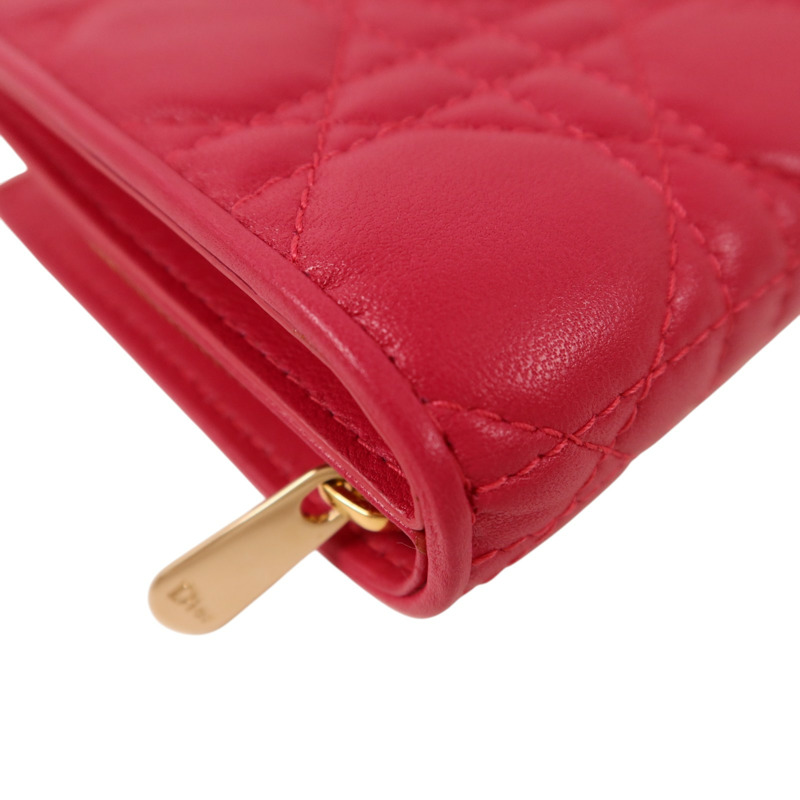 Dior 羊皮皮革Lady Dior Wallet金扣錢包-12