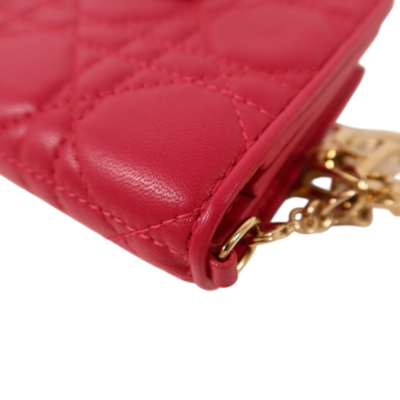 Dior 羊皮皮革Lady Dior Wallet金扣錢包-13