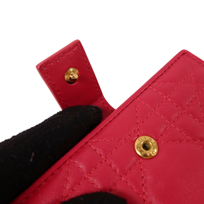 Dior 羊皮皮革Lady Dior Wallet金扣錢包-15