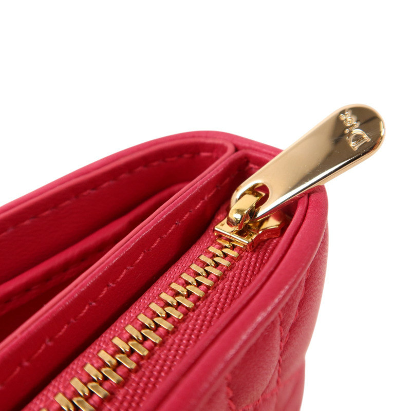 Dior 羊皮皮革Lady Dior Wallet金扣錢包-16