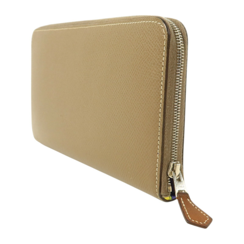 HERMES Epsom皮革Silk in Azap Long Wallet銀扣長錢包Etoupe-2