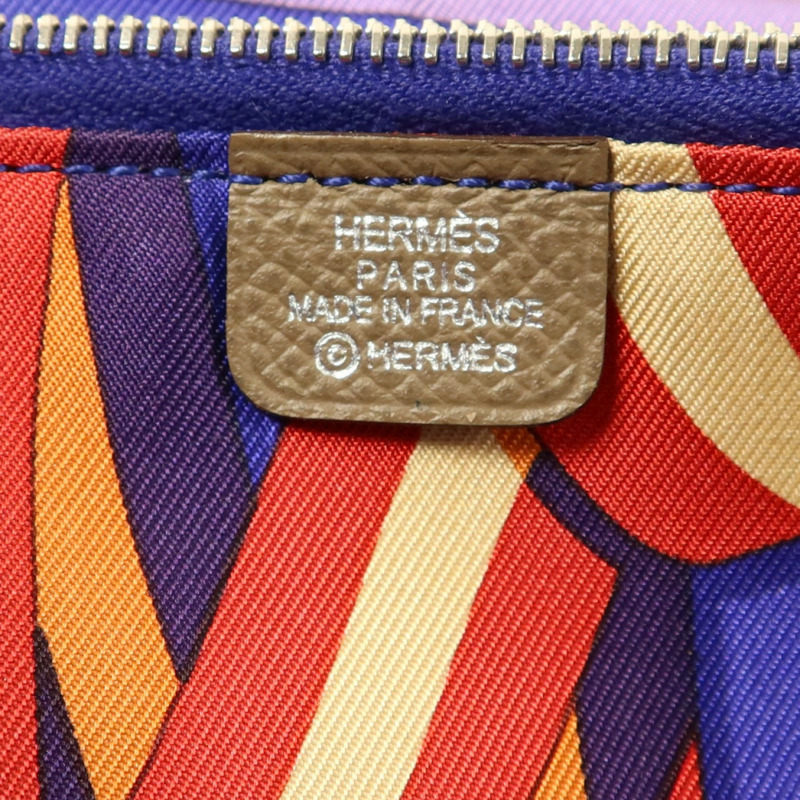 HERMES Epsom皮革Silk in Azap Long Wallet銀扣長錢包Etoupe-6