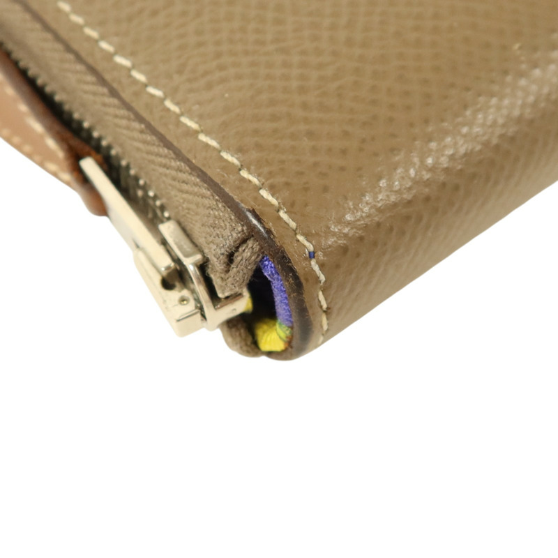 HERMES Epsom皮革Silk in Azap Long Wallet銀扣長錢包Etoupe-12