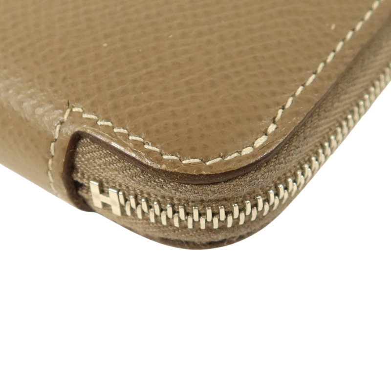 HERMES Epsom皮革Silk in Azap Long Wallet銀扣長錢包Etoupe-13