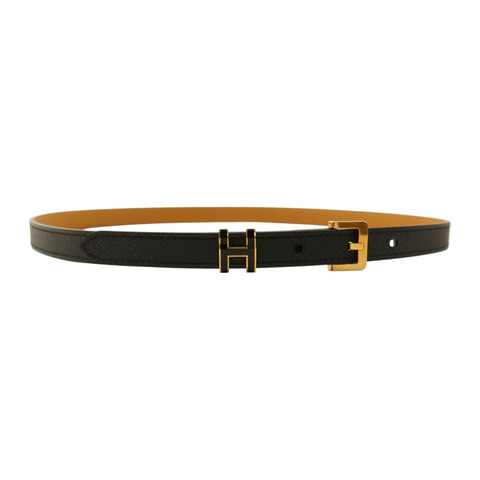 HERMES Epsom皮革POP H Belt金扣皮帶Noir