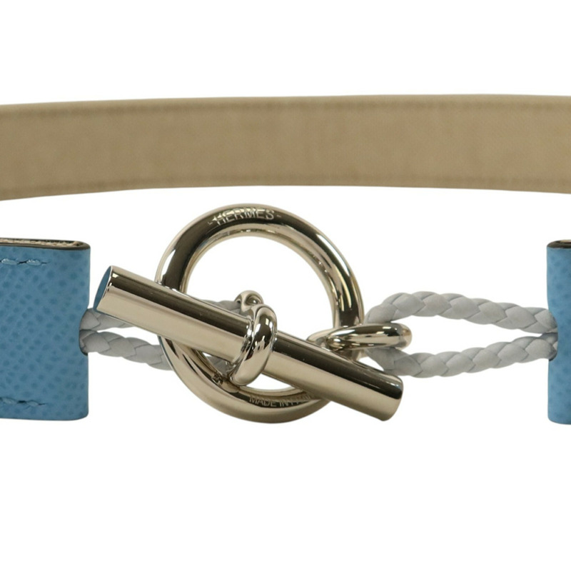 HERMES Epsom皮革Baborde 24 Belt銀扣皮帶-2