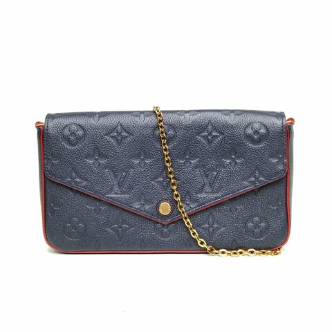 LOUIS VUITTON POCHETTEFELICIE三合一鏈條包墨藍色牛皮2018肩背包