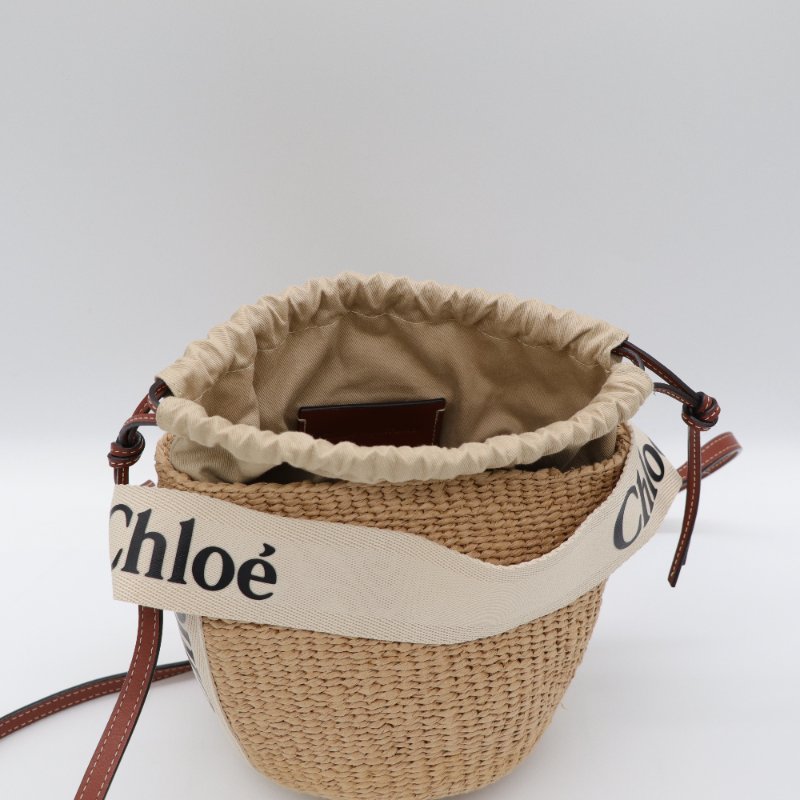 CHLOE 圓筒草編包-5