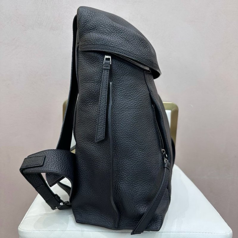 LOEWE Military黑色荔枝紋全皮 後背包 34*39  98新配件塵袋-3