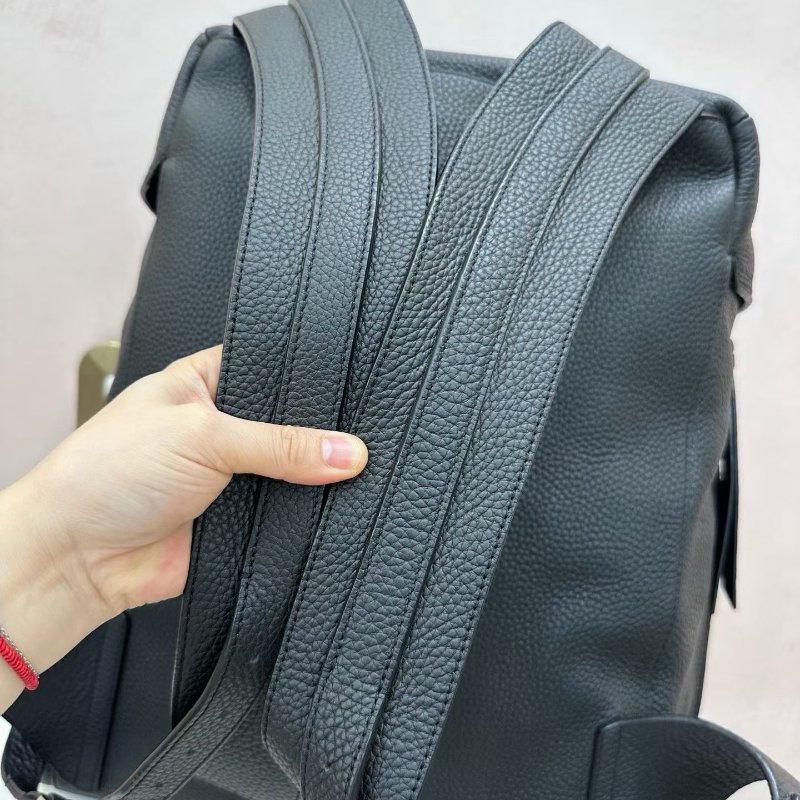 LOEWE Military黑色荔枝紋全皮 後背包 34*39  98新配件塵袋-6