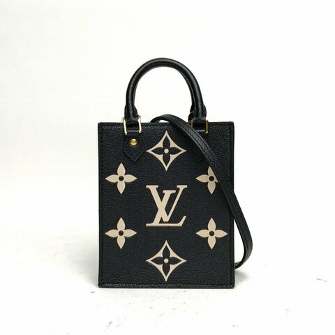 LOUIS VUITTON PETITSACPLAT琴譜包14黑白牛皮晶片肩背包
