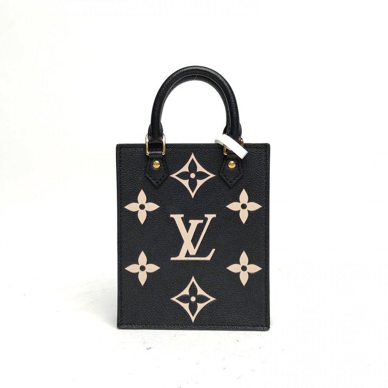 LOUIS VUITTON PETITSACPLAT琴譜包14黑白牛皮晶片肩背包-2
