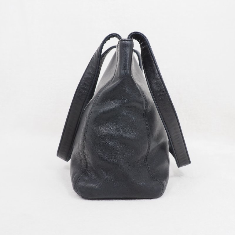 Chanel Vintage Coco Mark Tote Bag 黑色全皮小托特包-2