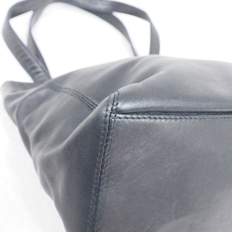 Chanel Vintage Coco Mark Tote Bag 黑色全皮小托特包-8