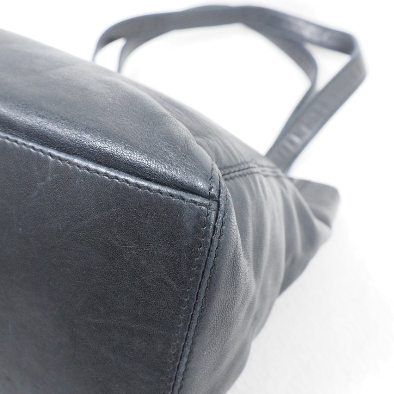 Chanel Vintage Coco Mark Tote Bag 黑色全皮小托特包-9