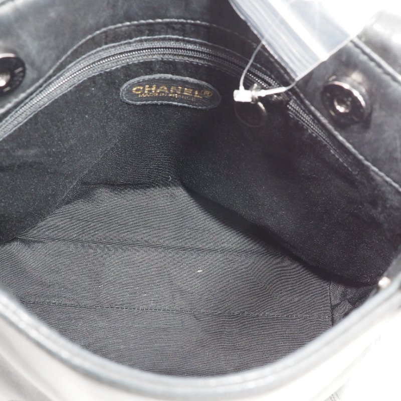 Chanel Vintage Coco Mark Tote Bag 黑色全皮小托特包-13
