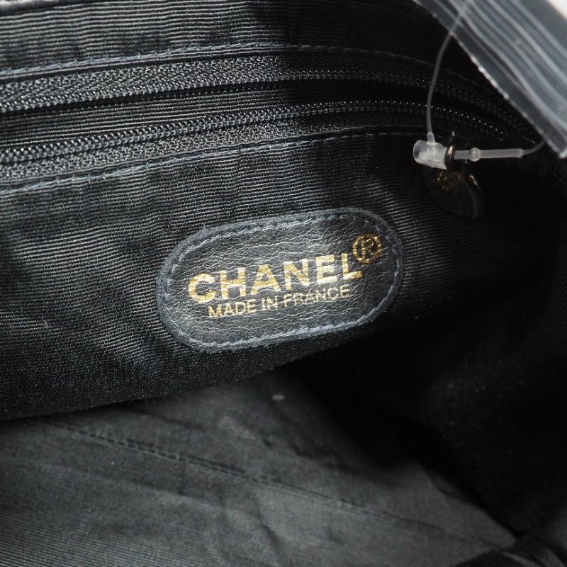 Chanel Vintage Coco Mark Tote Bag 黑色全皮小托特包-14