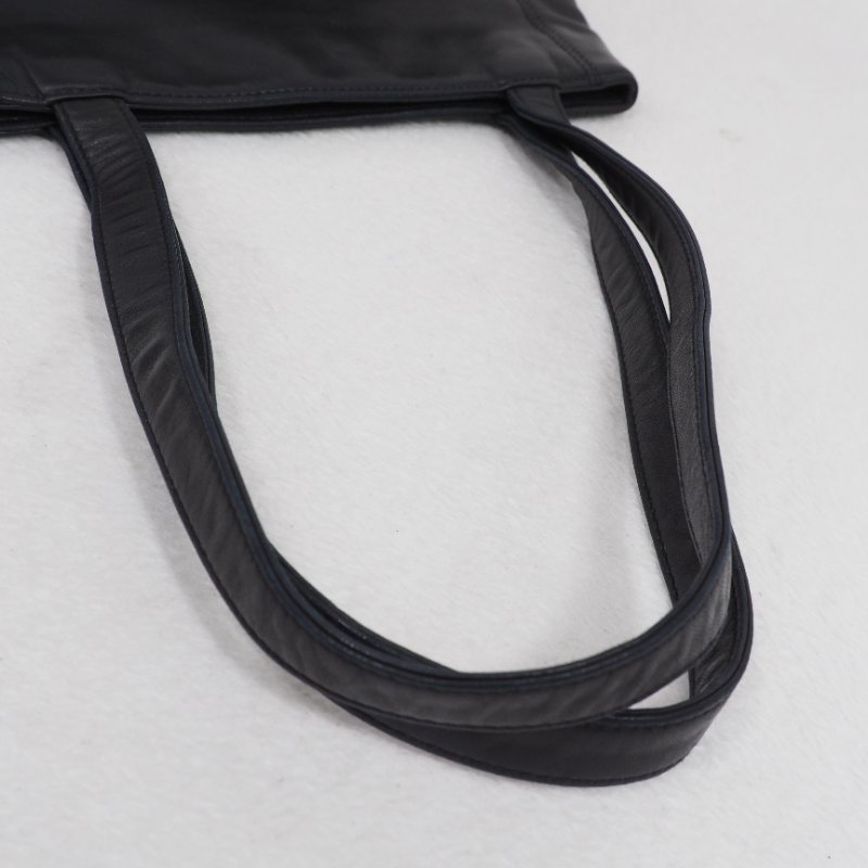 Chanel Vintage Coco Mark Tote Bag 黑色全皮小托特包-16