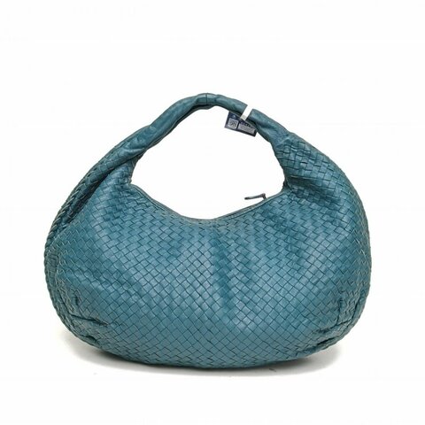BOTTEGA VENETA 綠色羊皮和尚包肩背包