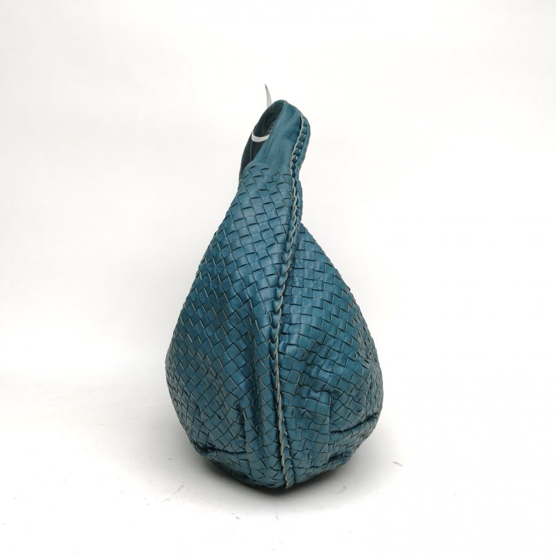 BOTTEGA VENETA 綠色羊皮和尚包肩背包-3