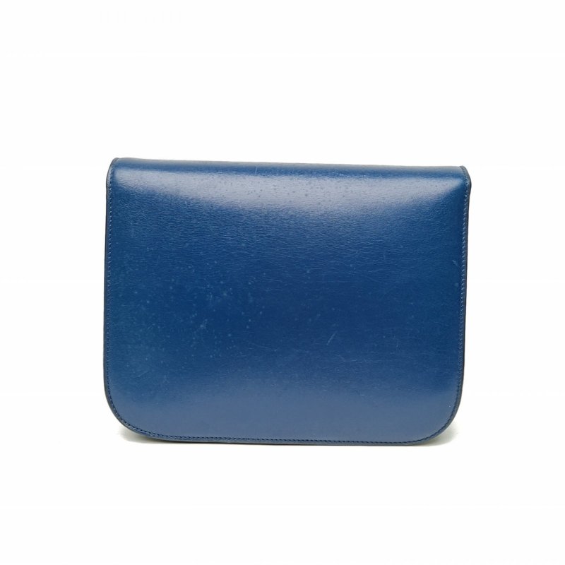 CELINE ClassicBox中號藍色牛皮金扣肩背包-2