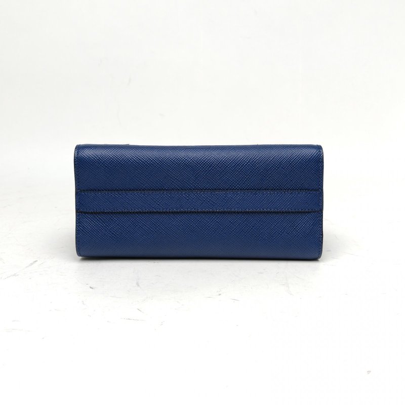 PRADA 藍色牛皮銀扣機器人徽章單肩包肩背包-4