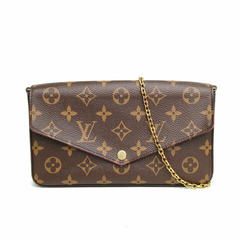 LOUIS VUITTON POCHETTEFELICIE三合一鏈條包老花PVC晶片肩背包
