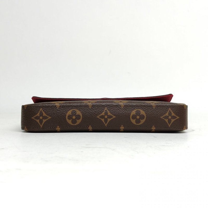 LOUIS VUITTON POCHETTEFELICIE三合一鏈條包老花PVC晶片肩背包-4