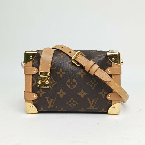 LOUIS VUITTON SideTrunk軟盒子包小號18老花PVC晶片肩背包