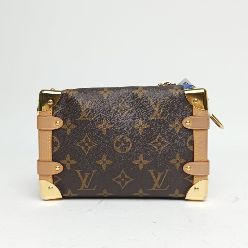 LOUIS VUITTON SideTrunk軟盒子包小號18老花PVC晶片肩背包-2