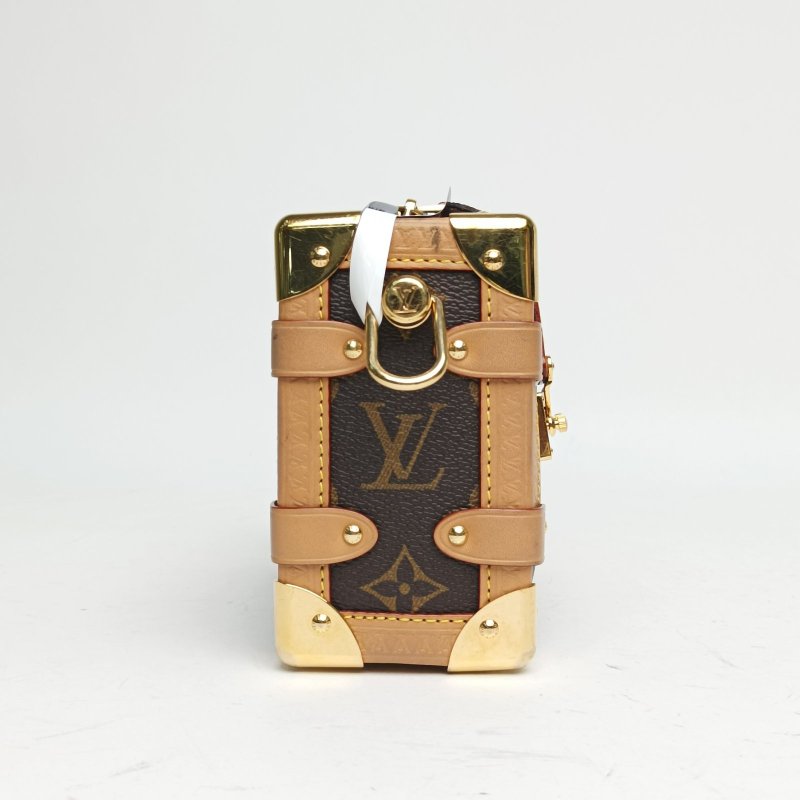 LOUIS VUITTON SideTrunk軟盒子包小號18老花PVC晶片肩背包-3