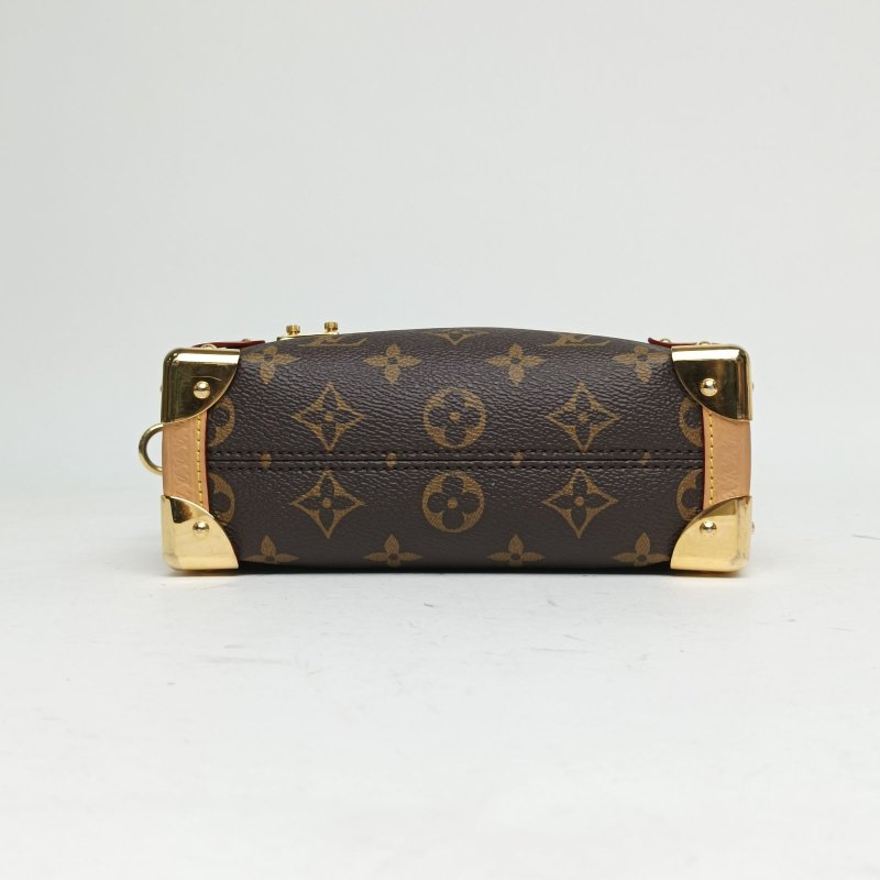LOUIS VUITTON SideTrunk軟盒子包小號18老花PVC晶片肩背包-4