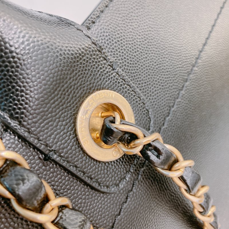 MS0683 Chanel 香奈兒 沙灘袋 購物包 小號 牛皮 黑色 釘子 金扣 Deauville Studded Shopping Bag Small Calfskin Black x GHW-12