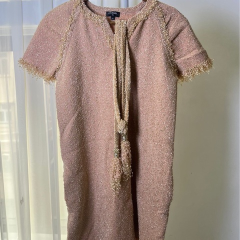 Chanel 希臘希臘粉紅毛呢針織 34碼