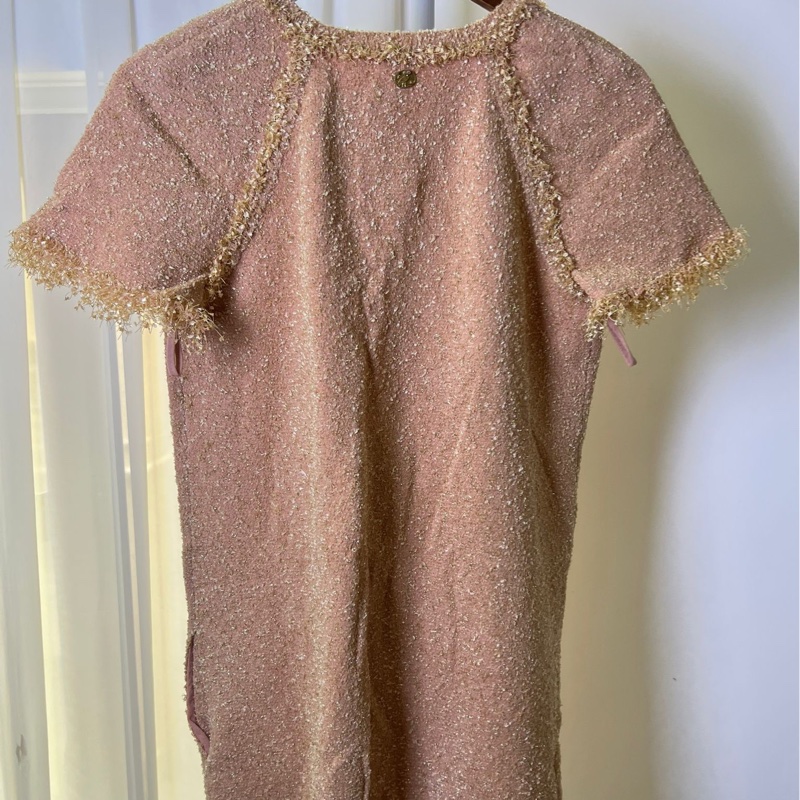 Chanel 希臘希臘粉紅毛呢針織 34碼-1