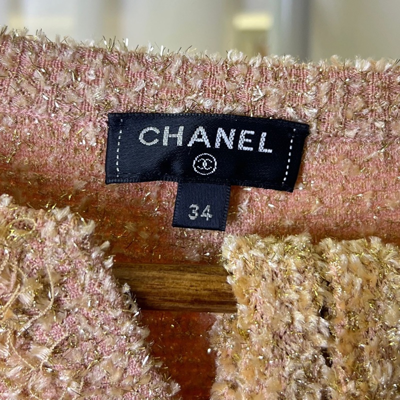 Chanel 希臘希臘粉紅毛呢針織 34碼-2