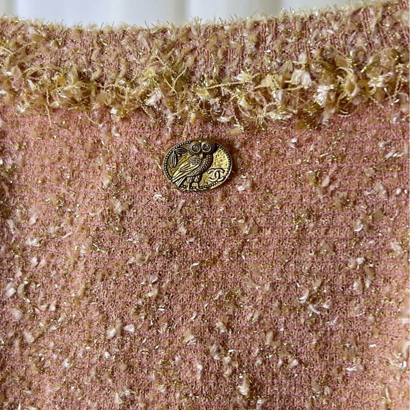 Chanel 希臘希臘粉紅毛呢針織 34碼-3