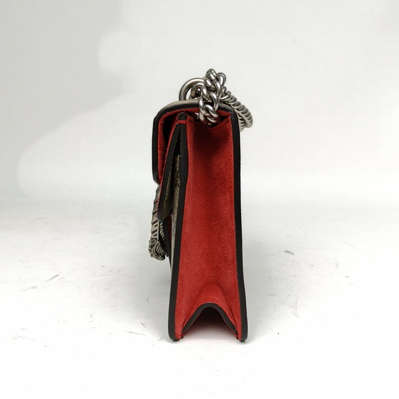 GUCCI Dionysus酒神高版小號20老花PVC銀扣肩背包-1