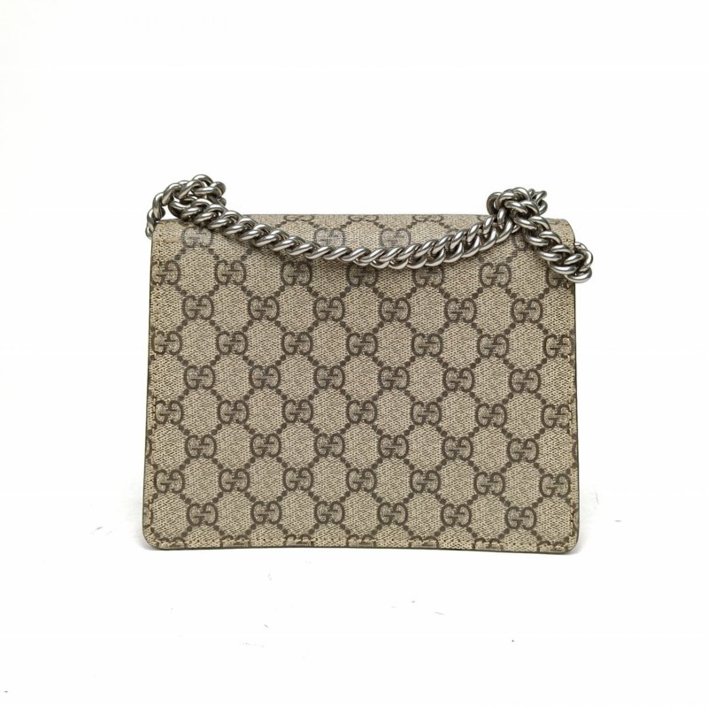 GUCCI Dionysus酒神高版小號20老花PVC銀扣肩背包-2