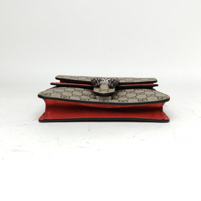 GUCCI Dionysus酒神高版小號20老花PVC銀扣肩背包-4