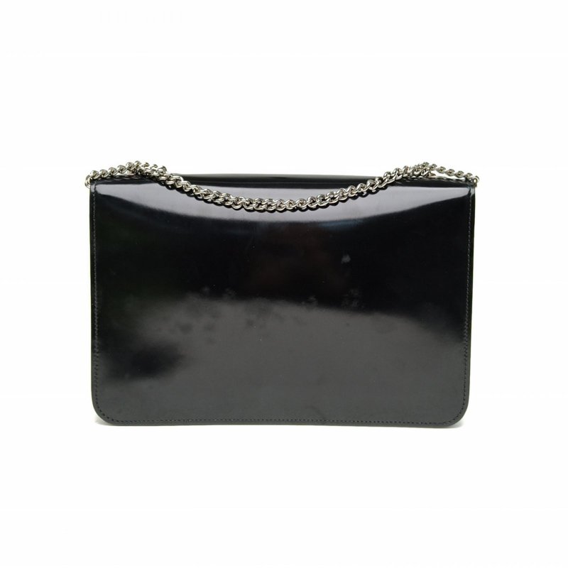 GUCCI Interlock風琴包中號28黑色牛皮銀扣肩背包-2