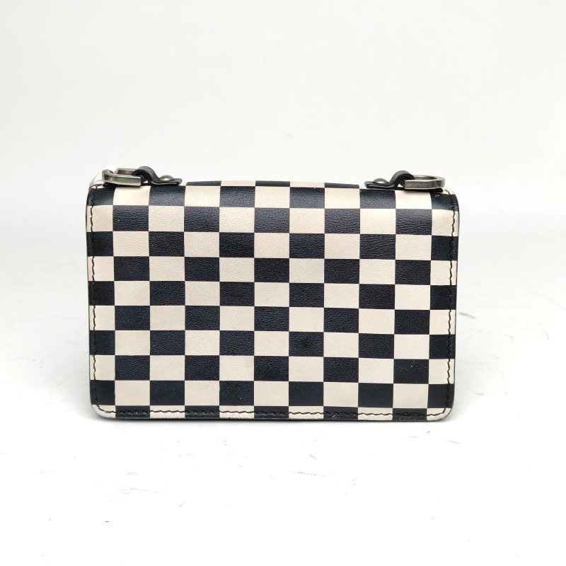 DIOR 黑白牛皮銀扣JADIOR系列配可拆卸寬肩帶woc肩背包-2