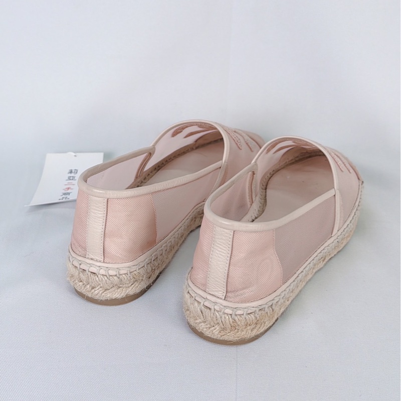 莉亞精品♡ Chanel 粉色漁夫草編鞋 #39 二手-6