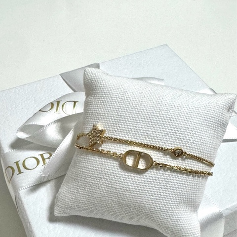 DIOR Petit CD雙鏈手鍊(金色)