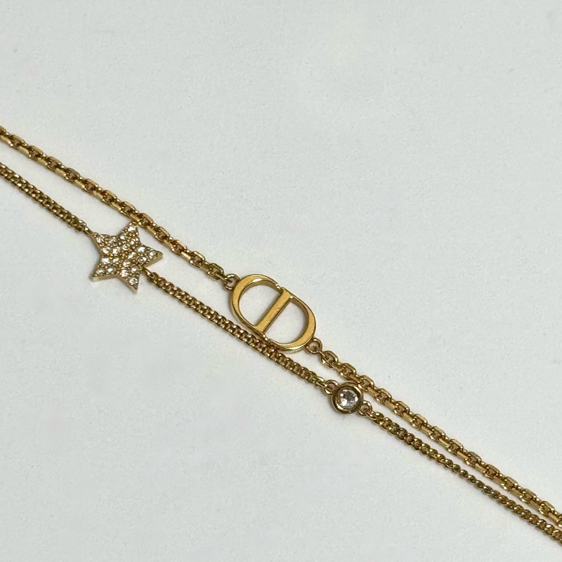 DIOR Petit CD雙鏈手鍊(金色)-2