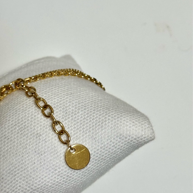 DIOR Petit CD雙鏈手鍊(金色)-5