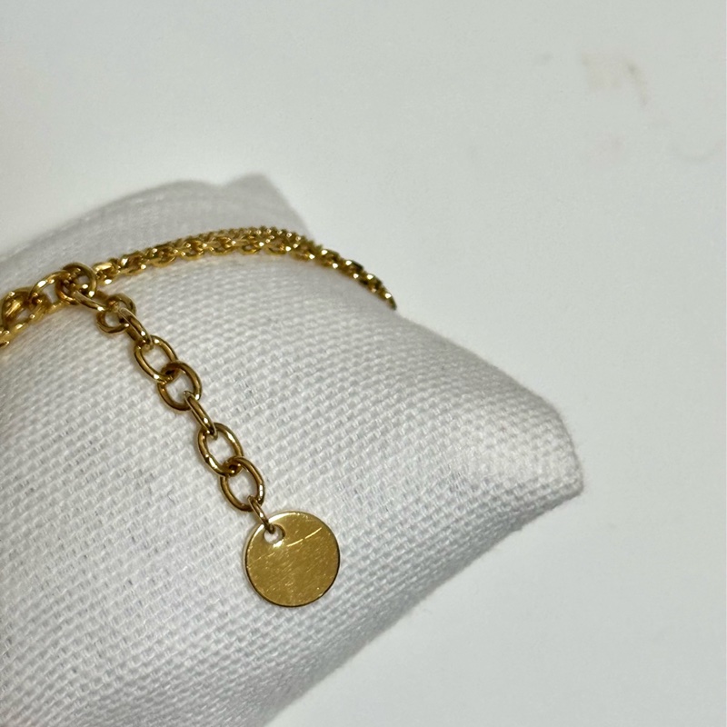 DIOR Petit CD雙鏈手鍊(金色)-7