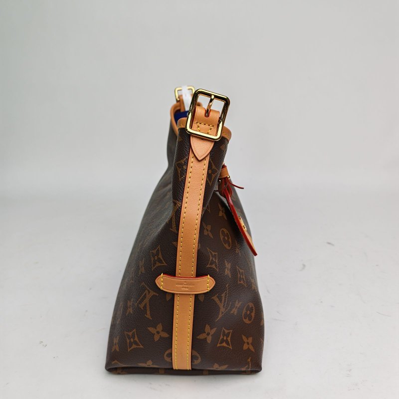 LOUIS VUITTON CARRYALL小號29配子袋老花PVC金扣晶片肩背包-3