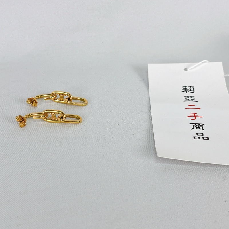 莉亞精品♡ Celine 凱旋門垂吊耳環 二手-2