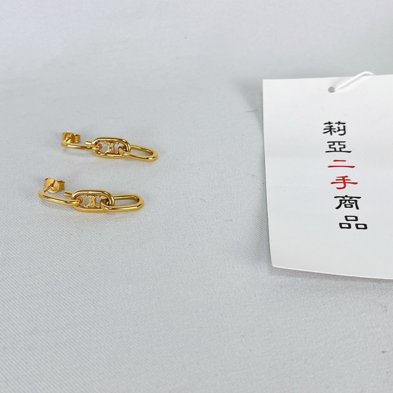 莉亞精品♡ Celine 凱旋門垂吊耳環 二手-4